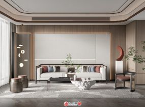 現(xiàn)代客廳設(shè)計(jì)藤編沙發(fā)茶幾組合-5