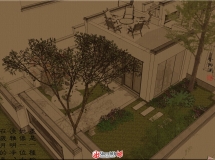 茶室庭院景觀新中式-7