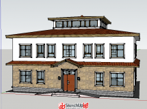 前兩天畫的一個(gè)農(nóng)家院建筑-2