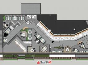 現(xiàn)代風(fēng)格的餐廳咖啡廳SketchUp模型分享-9