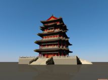 新手發(fā)圖，剛渲了張古建筑閣樓，很精細！??！-1