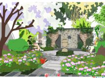 私家庭院 帶模型  花園景觀設計 SU裸圖表現(xiàn)形式。。-21