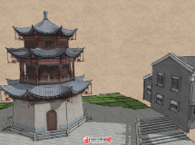 實景照片建模的古建,古塔,古橋-5