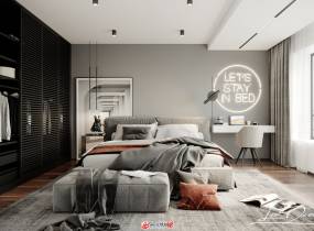 分享一個(gè)超喜歡的現(xiàn)代風(fēng)格臥室模型-4