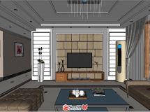 現(xiàn)代風(fēng)格室內(nèi)家裝設(shè)計(jì)SU模型-6