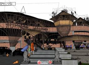 一個東南亞風格餐廳模型-6
