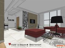 Sketchup室內(nèi)效果表現(xiàn)——某室內(nèi)首層-12
