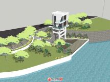 一個(gè)現(xiàn)代單孔水閘建筑-3