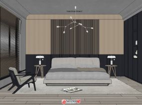 現(xiàn)代臥室模型分享一套-6