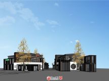 中式商業(yè)街 建筑-3
