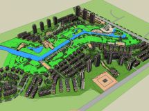 一個(gè)高檔景觀建筑模型-22