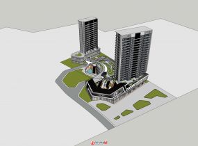 現(xiàn)代住宅加底部商業(yè)-7