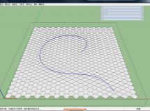 Sketchup六邊形漸變四邊形曲線干擾-3