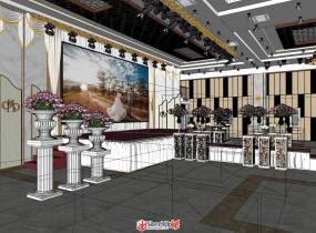 室內婚禮婚慶舞臺全布置場景-10