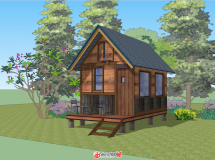 一個(gè)小小的森林木屋-1