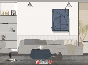 很有設(shè)計感的客廳模型 帶有材質(zhì)貼圖-8