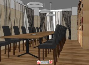 做的一個榮譽室室內SU模型-6