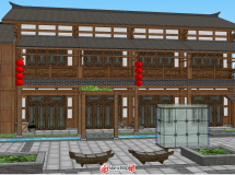 江南水鄉(xiāng)SU模型商業(yè)街-4