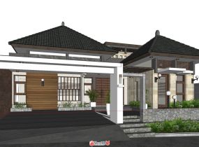 現(xiàn)代民宿別墅建筑-5