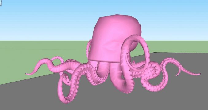 SketchUp建模之粉嫩八爪魚