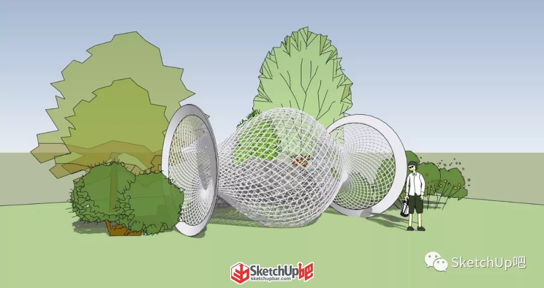 SketchUp：我十分鐘就能給你一個(gè)網(wǎng)格景觀小品