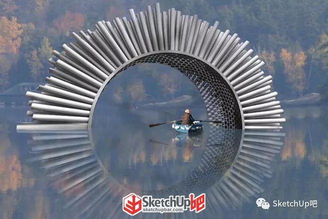 SketchUp水上雕塑建模