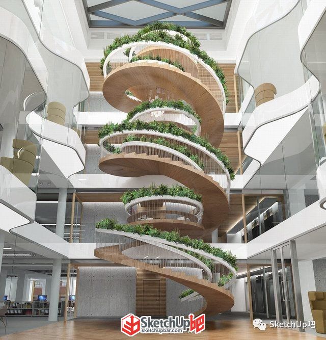 SU建模漂浮螺旋梯，又在挑戰(zhàn)結(jié)構(gòu)師？