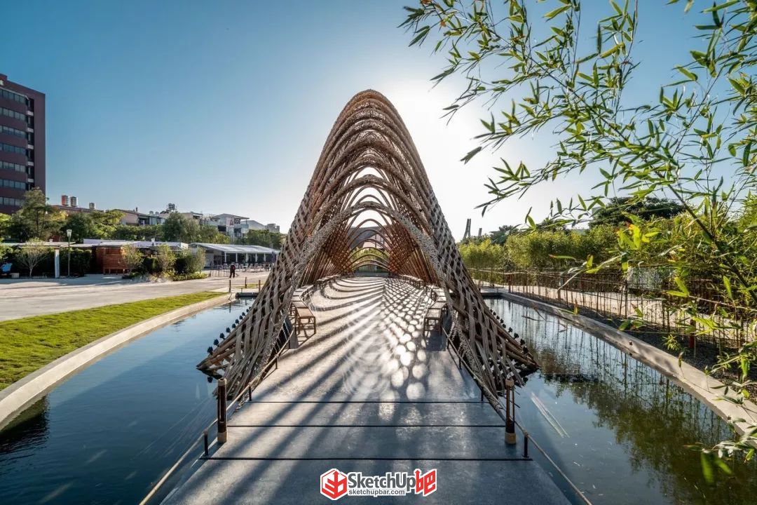 SketchUp臺灣竹跡館建模思路