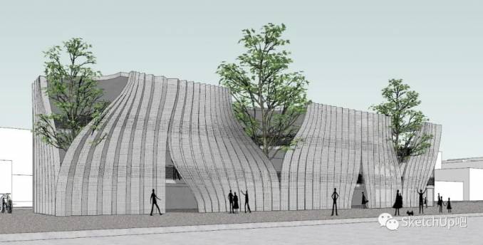 SketchUp愛馬思藝術(shù)中心建模思路
