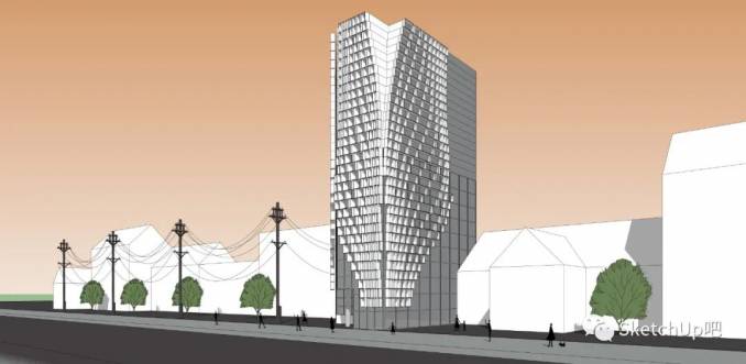 SketchUp漸變建筑表皮建模思路