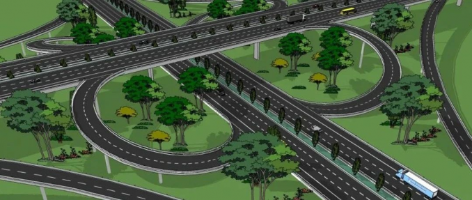 SketchUp互通式立交橋建模思路