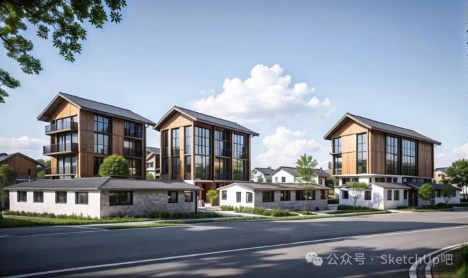 【靈感渲染】用園區(qū)體塊模型做出多套效果方案