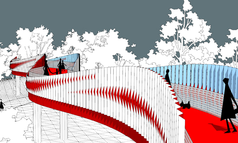 SketchUp建模參數(shù)化空中走廊