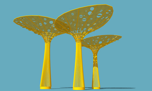 SketchUp黃色景觀裝置建模思路