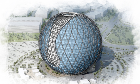   SketchUp球形建筑建模思路