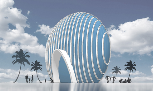 SketchUp扁形球體建筑建模思路