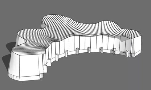SketchUp南通大劇院建模思路