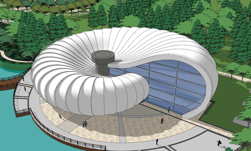 SU建模蝸牛殼建筑
