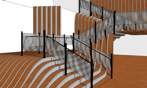 SketchUp波浪樓梯建模思路
