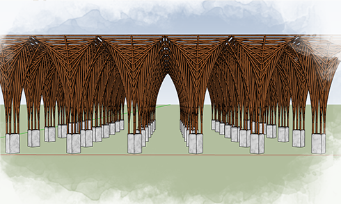 SketchUp木構亭建模思路