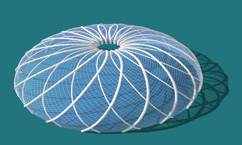 SketchUp球形建筑表皮建模思路