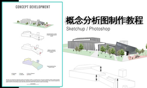 SU+PS輕松制作建筑概念分析圖