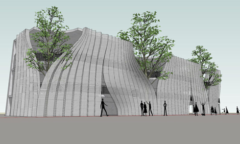 愛馬思藝術(shù)中心建筑表皮建模