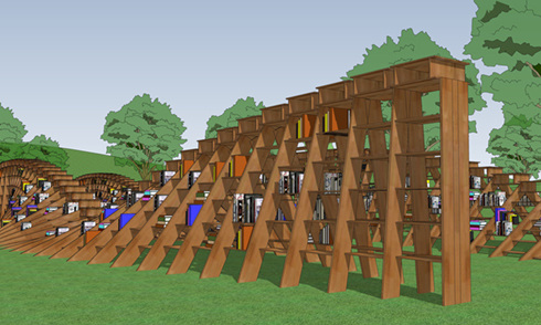 SketchUp建模書蟲圖書館