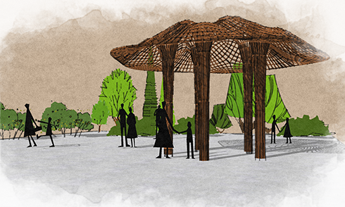 SketchUp蘑菇亭建模思路