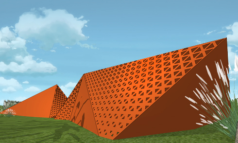 SketchUp漸變洞洞墻建模思路
