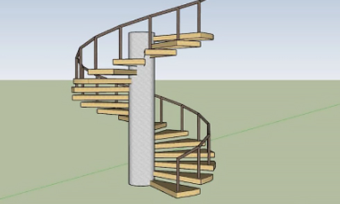 SketchUp中不使用插件繪制旋轉(zhuǎn)樓梯模型