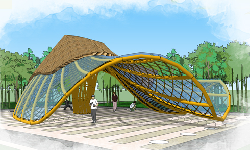 SketchUp異形竹亭建模思路