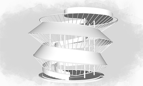SketchUp螺旋觀光塔建模思路