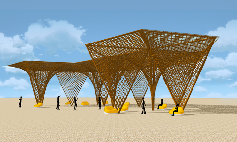  SketchUp雙曲殼涼亭建模思路